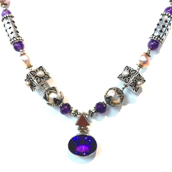 Sterling Silver and Amethyst Necklace